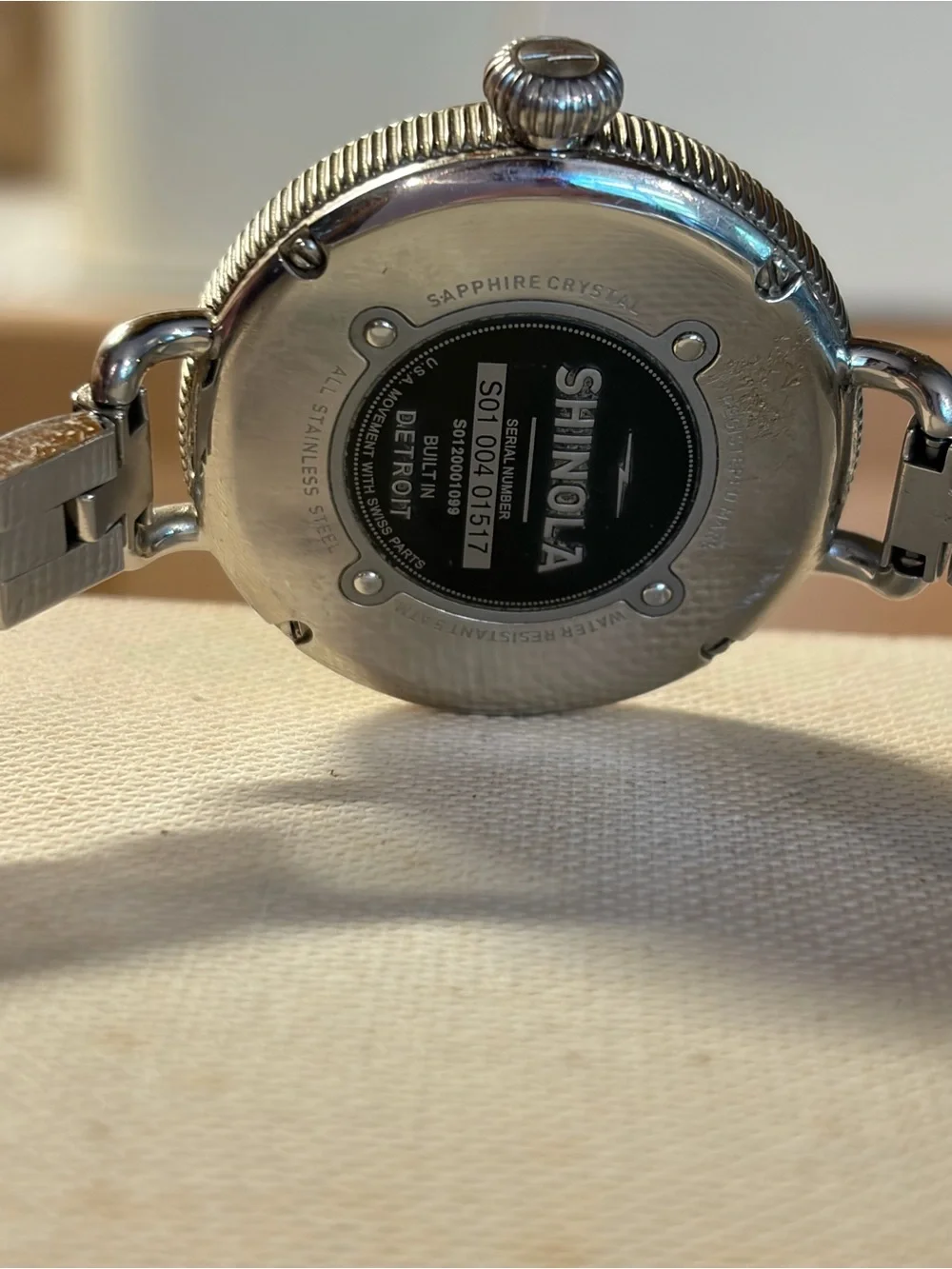 Shinola Stainless Steel Watch with Navy Dial